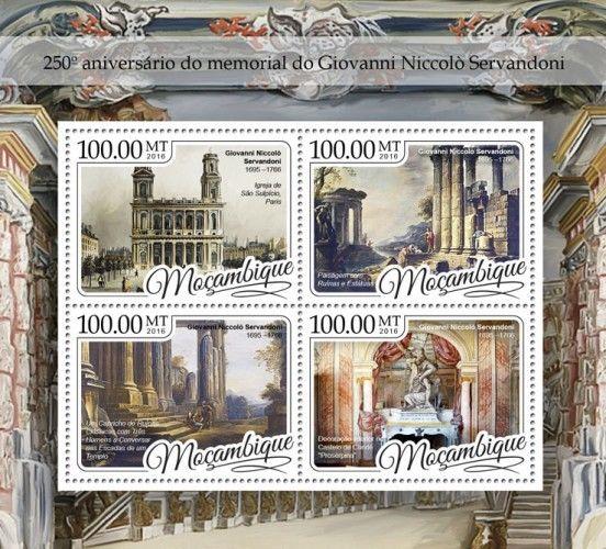 Mozambique Niccolo Servandoni Art Architecture MNH stamp set