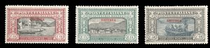 Italian Colonies, Eritrea #11-13 Cat$29.25, 1924 Manzoni, 10c-30c, hinged