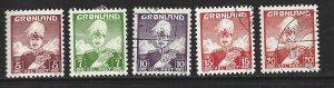 GREENLAND Scott #2-3 Mint & # 4-6 Used Christian X stamps 2018 CV $9.10