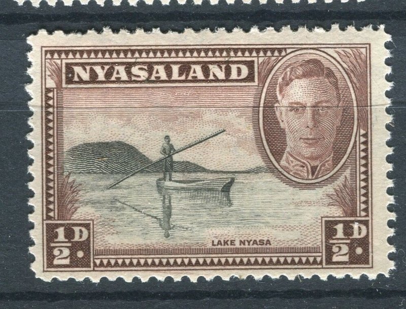 NYASALAND; 1940s early GVI Pictorial issue fine Mint hinged 1/2d. value