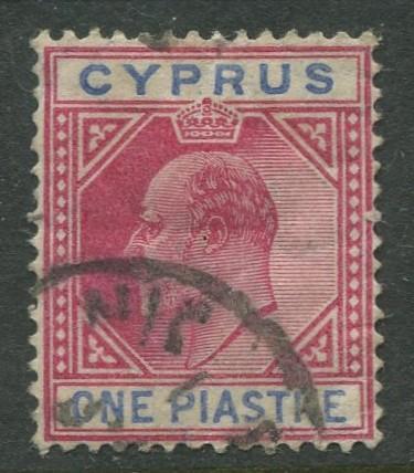 Cyprus - Scott 52 - KEVII Definitive Issue -1904 - Used - Single 1pi Stamp