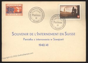 Switzerland WWII Internee Camp Posieux Soldier Stamp Cover G107517