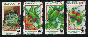 Niuafo'Ou WWF Birds Blue crowned Lorikeet 4v 1998 MNH SC#202-205