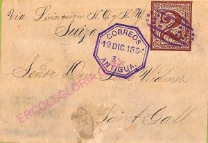 ad6266 - GUATEMALA - POSTAL HISTORY -   STATIONERY WRAPPER to SWITZERLAND 1894