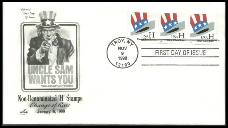 #3265 H Rate - Uncle Sam Hat PNC Artcraft FDC