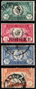 1935 South Africa Scott #- 68b-71b 25th Anniversary of the Inauguration George V