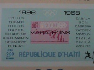​HAITI-PROMOTE-MEXICO'68 MARATHONS  CTO IMPERF S/S-VF-EST.$8- HARD TO FIND