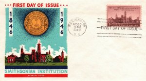 1946 - Smithsonian Institution FDC - UA - Single - Cachet - F392