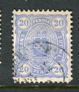 FINLAND; 1875-81 classic Helsingfors print issue used Shade of 20p.