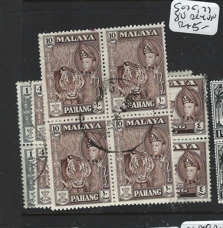 MALAYA PAHANG (P2808B) SULTAN 1C, 4C, 10C  SG 75,77, 80 BL OF 4  VFU