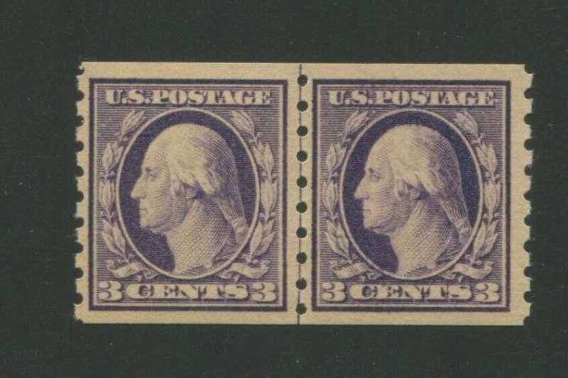 1911 United States Postage Stamp #394 Mint Never Hinged VF Line Pair Certified