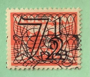 Netherlands 1940 Scott 228 used - 7.½  on 3c, Flying Dove, Numeral