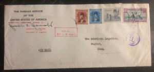 1941 Cairo Egypt American Legation Diplomatic Air cover To Bagdad Iraq Signed C