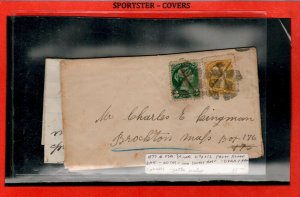 1877 to USA 3c rate 11 1/2 x 12 from Rollo Bay CORK CXLSmall Queen cover Canada