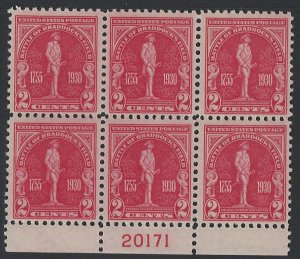 US Scott 688 MNH! Plt. Blk. of 6! Statue of George Washington! 20171