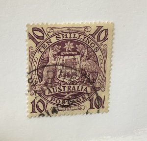 Australia 1949/50   Scott 219 used - 10sh, Arms of Australia