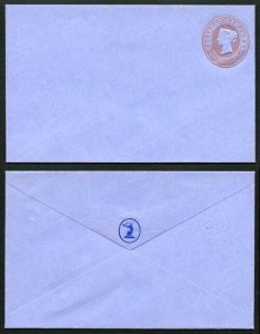 EP23 QV 1d Pink Envelope (24.9.63) Size F Mint Motif on Back