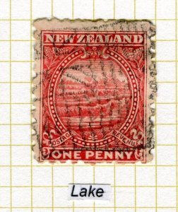 NEW ZEALAND; 1900 early pictorial issue used Shade P11, 1d. value