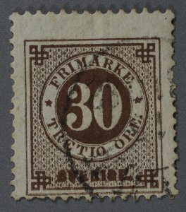 Sweden #25 Used VG Place Cancel Pale Brown HRM