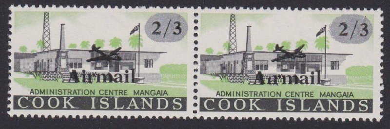 COOK IS 1966 Airmail 2/3d pair - variety MISSING STOP above first i MNH.....B107