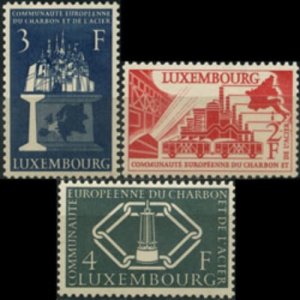 LUXEMBOURG 1956 - Scott# 315-7 ECS Community Set of 3 LH