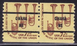 Precancel - Omaha, NE - PSS 1614-81 Coil Gap Pair - MNH