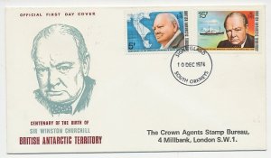 Cover / Postmark British Antarctic Territory 1974 Sir Winston Churchill