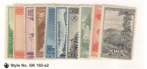 US SCOTT# 740-749 MNH OG COMPLETE SET