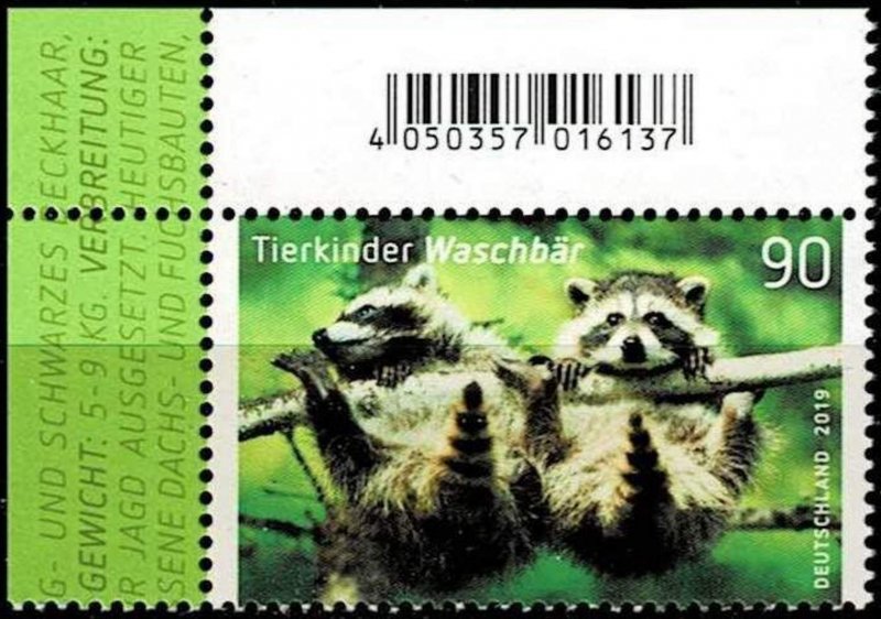 Germany 2019,Sc.#3078 MNH, Common Raccoon (Procyon lotor)