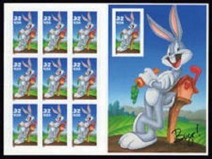 SCOTT  3137  BUGS BUNNY  32¢  SOUVENIR SHEET OF 10  MNH