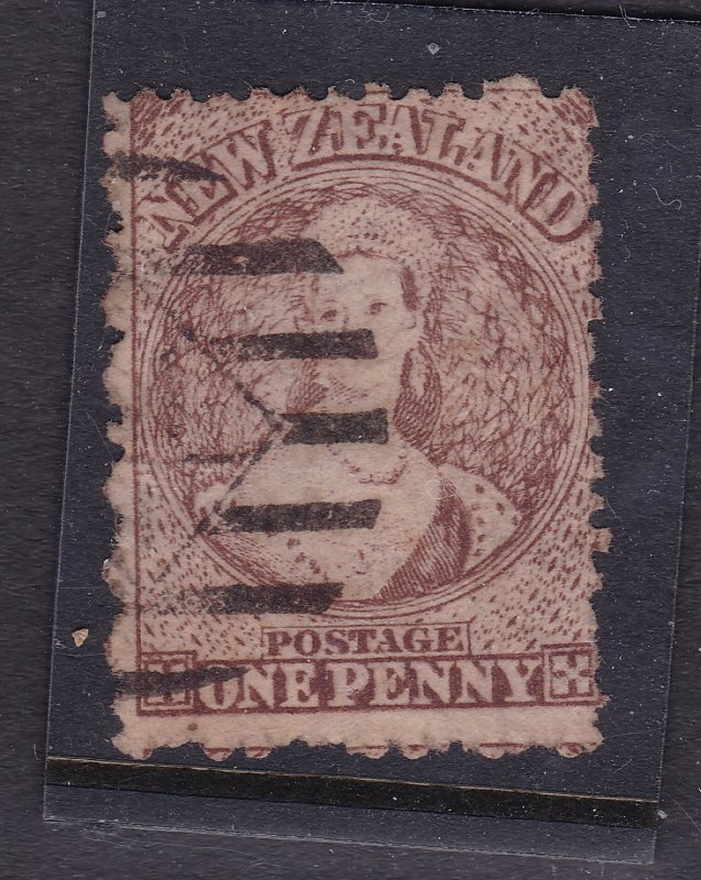 New Zealand an old QV 1d brown star watermark