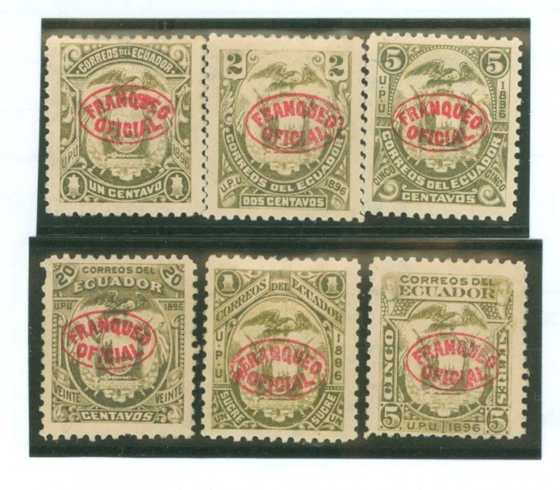 Ecuador #O34-O36/O38/O40/O41 Unused Single