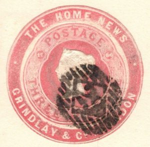 GB QV ADVERTISING RING *THE HOME NEWS* 3d Used 1864 Die {samwells}Y2WHITE15