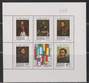 Argentina # 1052, Portraits, Souvenir Sheet, Mint NH, 1/2 Cat