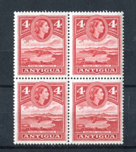 Antigua 1953 QEII. Block of 4 x 4c stamps. Mint. NH. SG124.