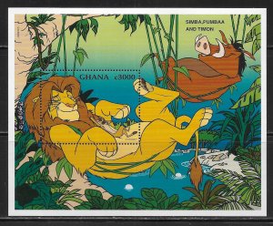 Ghana 1904 Disney Simba, Pumbaa and Timon s.s. MNH (sch)