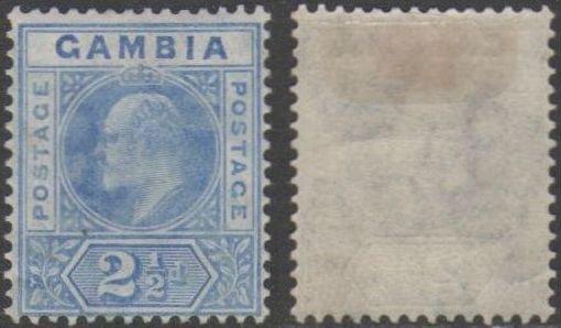 Gambia 1904 2½d bright blue and ultramarine MH