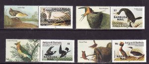 Barbuda-Sc.#706//711-Unused NH 1/2 set-id6-Birds-Audubon-1985-86-