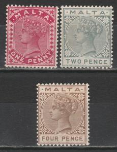 MALTA 1885 QV 1D 2D AND 4D