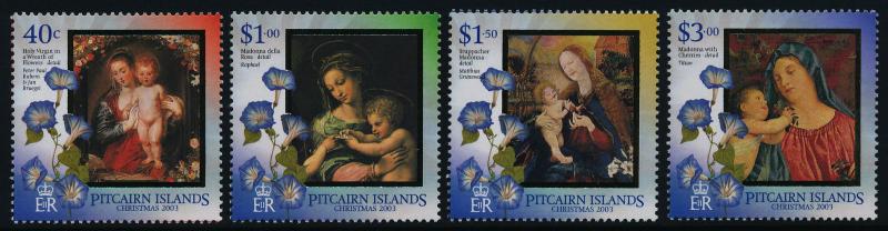 Pitcairn Islands 587-90 MNH Christmas, Art, Paintings, Flowers