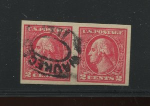 534B Washington Imperf Offset Used Pair 2 Stamps with PF Cert HZ25B