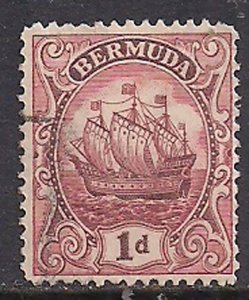 Bermuda 1922 - 34 KGV 1d Carmine Lake used Die 3 SG 79a ( A231 )