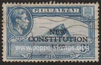 Gibraltar SG#141 Used - 1950 3d. - Cities, Mountains
