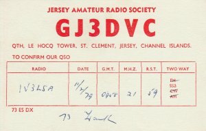 9767 Amateur Radio QSL Card LE HOCQ TOWER JERSEY CHANNEL ISLANDS-