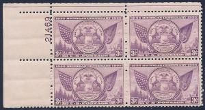 MALACK 775 F/VF or better OG NH, plate block of 4, p..MORE.. pbs0059