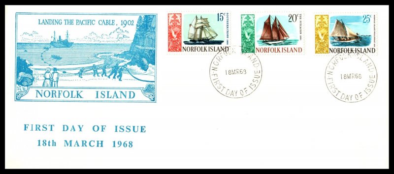 Norfolk Island 108-110 Sailing Ships U/A FDC