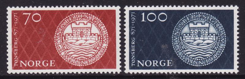 Norway #568-69 F-VF Mint Hinged * City of Tonsberg
