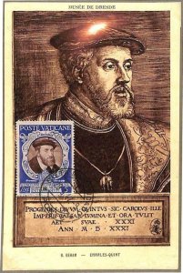 90081 - VATICAN - Postal History - MAXIMUM CARD: CHARLES V Religion ROYALTY 1947