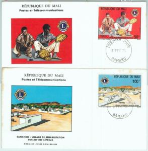 67308 -  MALI - Postal History -  Set of 2 FDC COVER  -  1975  LYONS Lions