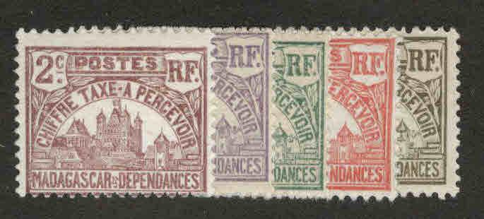 Madagascar Scott J8-J12 MH*  ppostage due stamps good start to a Great set